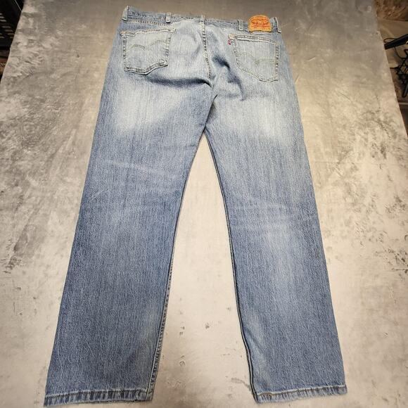Levis 505 Jeans Mens 40x30 Blue Denim Straight Leg Medium Wash Classic Fit - Picture 10 of 11
